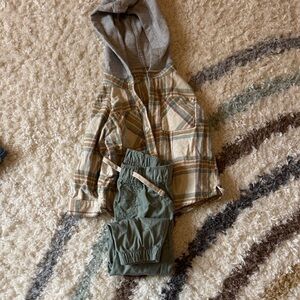 Carter's Plaid Shirt with Gray Hoodie
